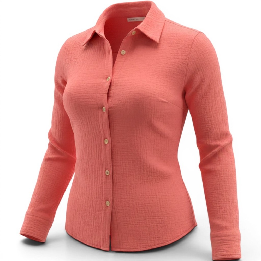 Marine Layer Button Up Shirt Womens Medium Pink Good Cotton Long Sleeve Gauze
